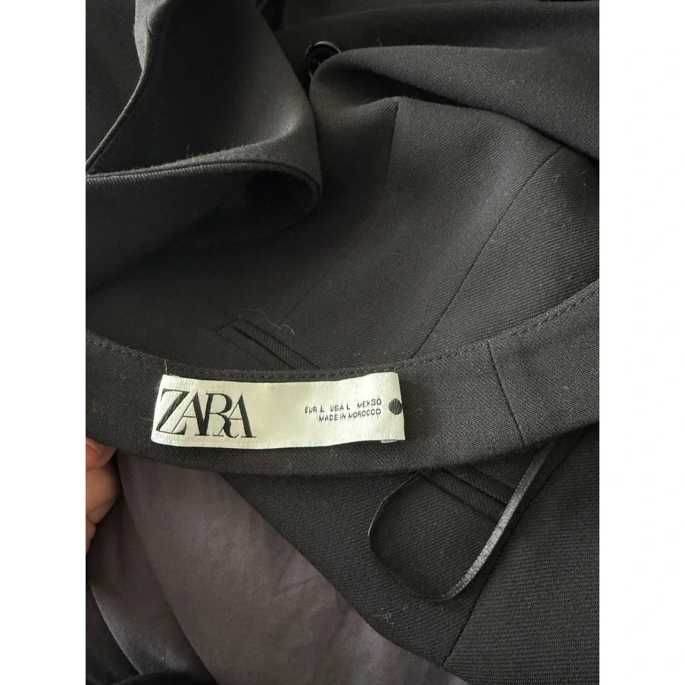 Zara Halter Neck Waistcoat Vest Black Wool Blend 7926/446/800 NWT Size L - Picture 7 of 10